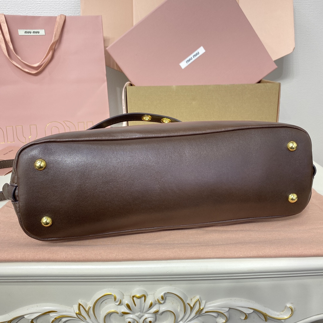 Miu Miu Aventure nappa leather top-handle bag 17x33x11cm