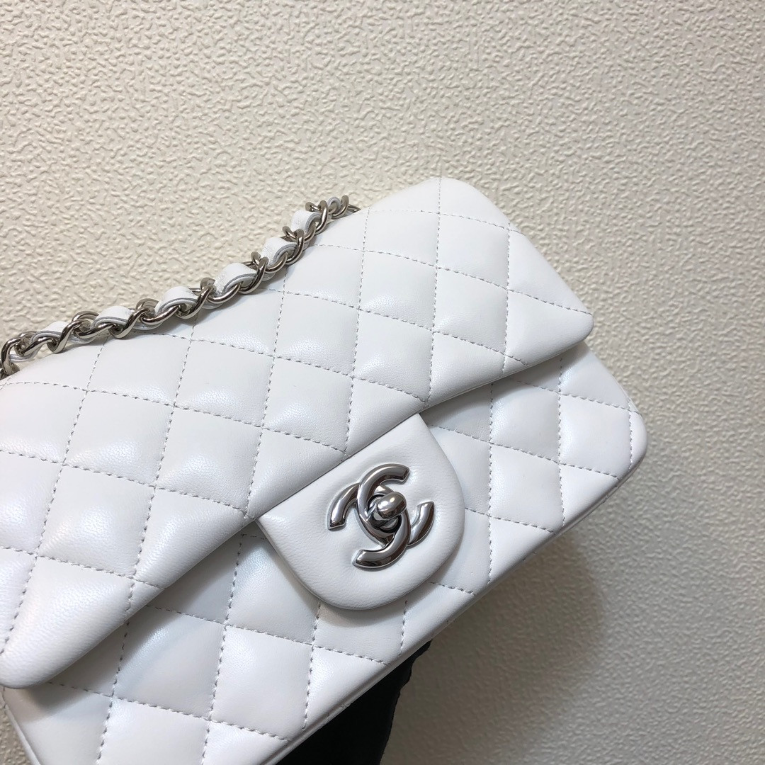 Ch*el mini flap bag white 12 × 20 × 6 cm