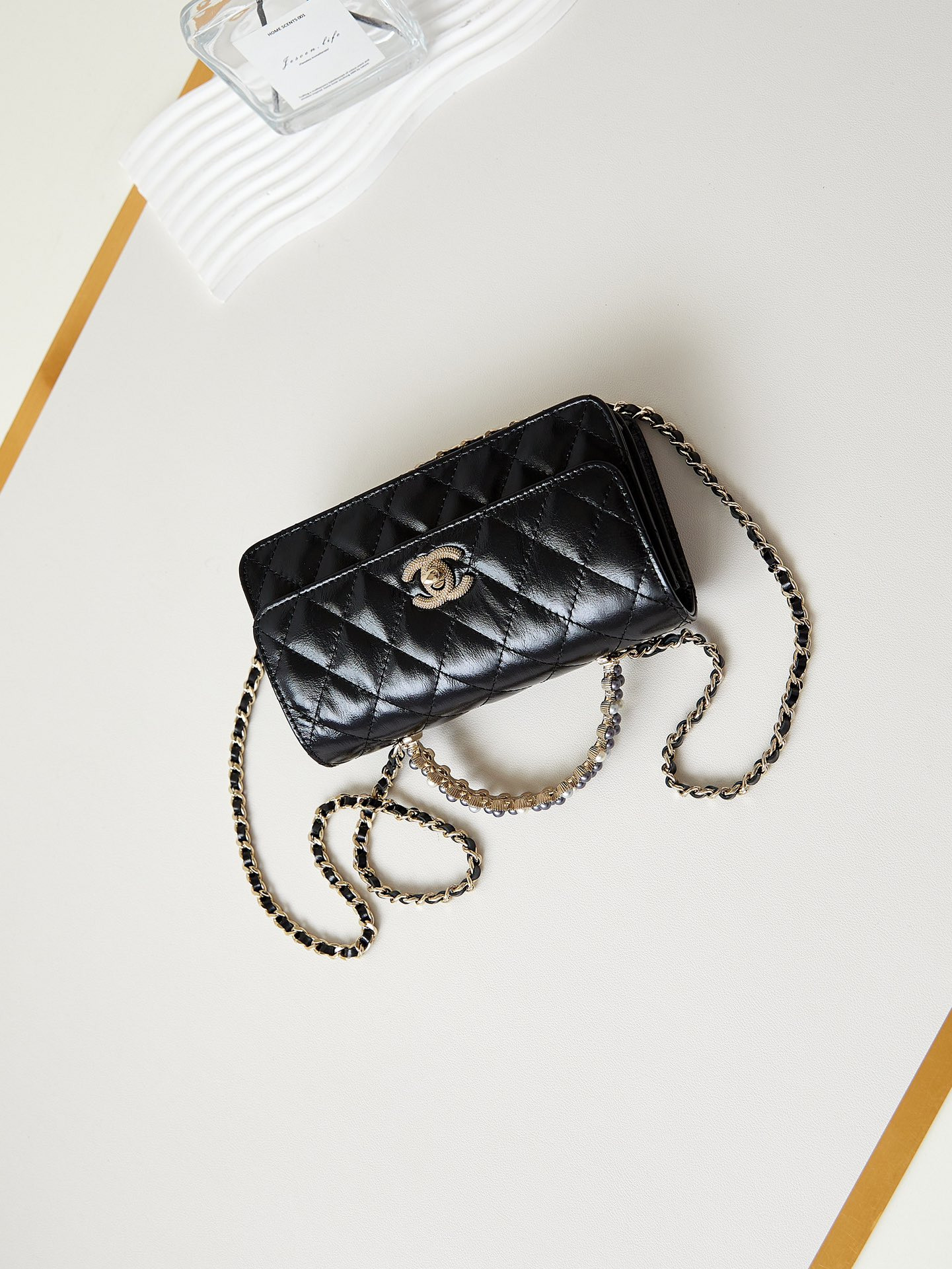 Ch*el 24p woc classic wallet on chain 11x18.5x6cm