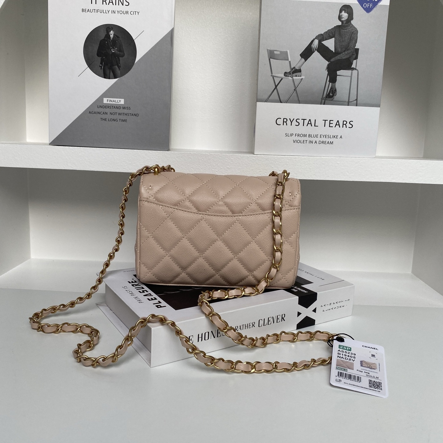 Ch*el flap handbag as5239 18×13×5.5cm