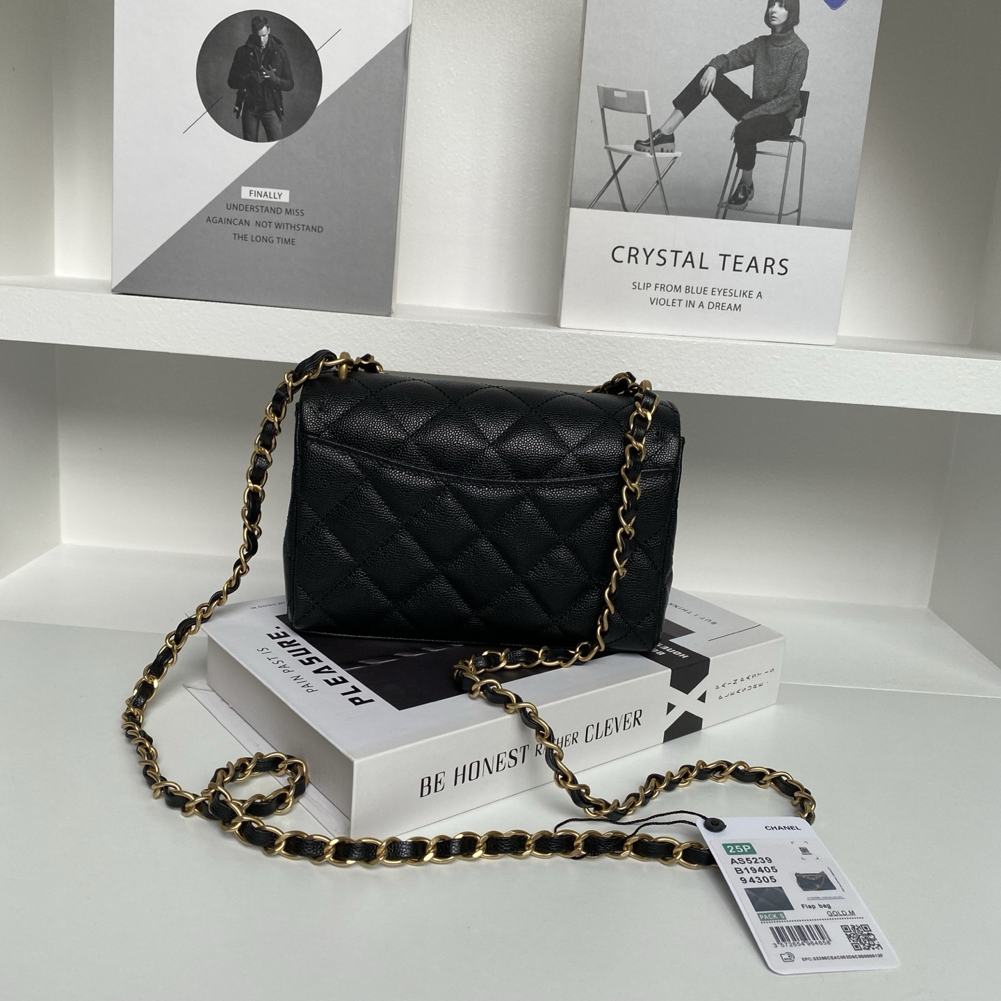 Ch*el flap handbag as5239 18×13×5.5cm