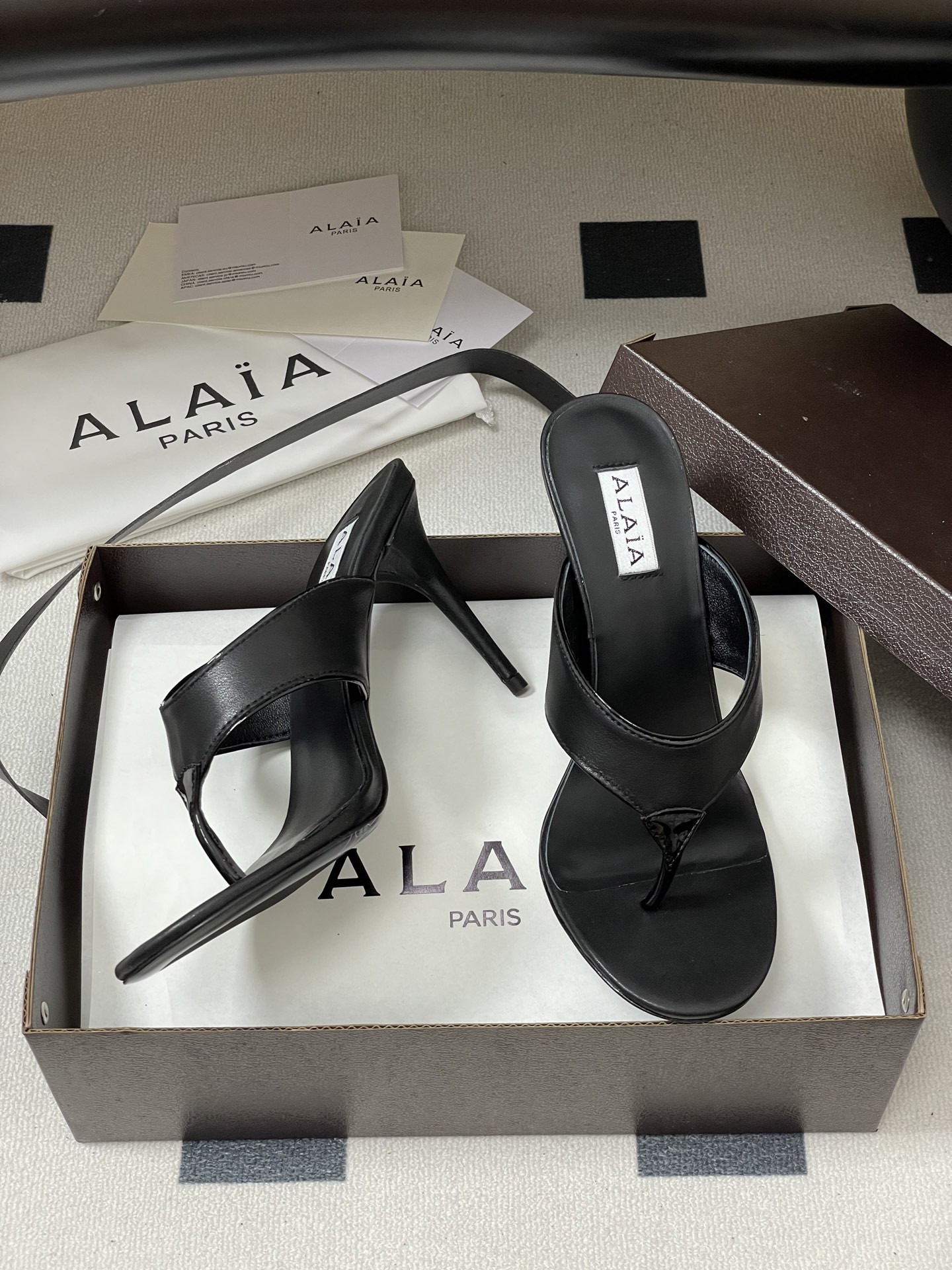 UA Alaia Triangle Flat Slides 9cm Heel(Customized Size 7-10 days production time)