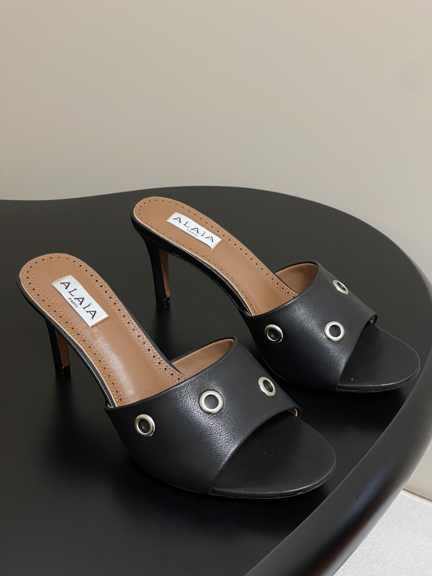 UA Alaia Ring Eyelets slippers 7cm Heel(Customized Size 7-10 days production time)